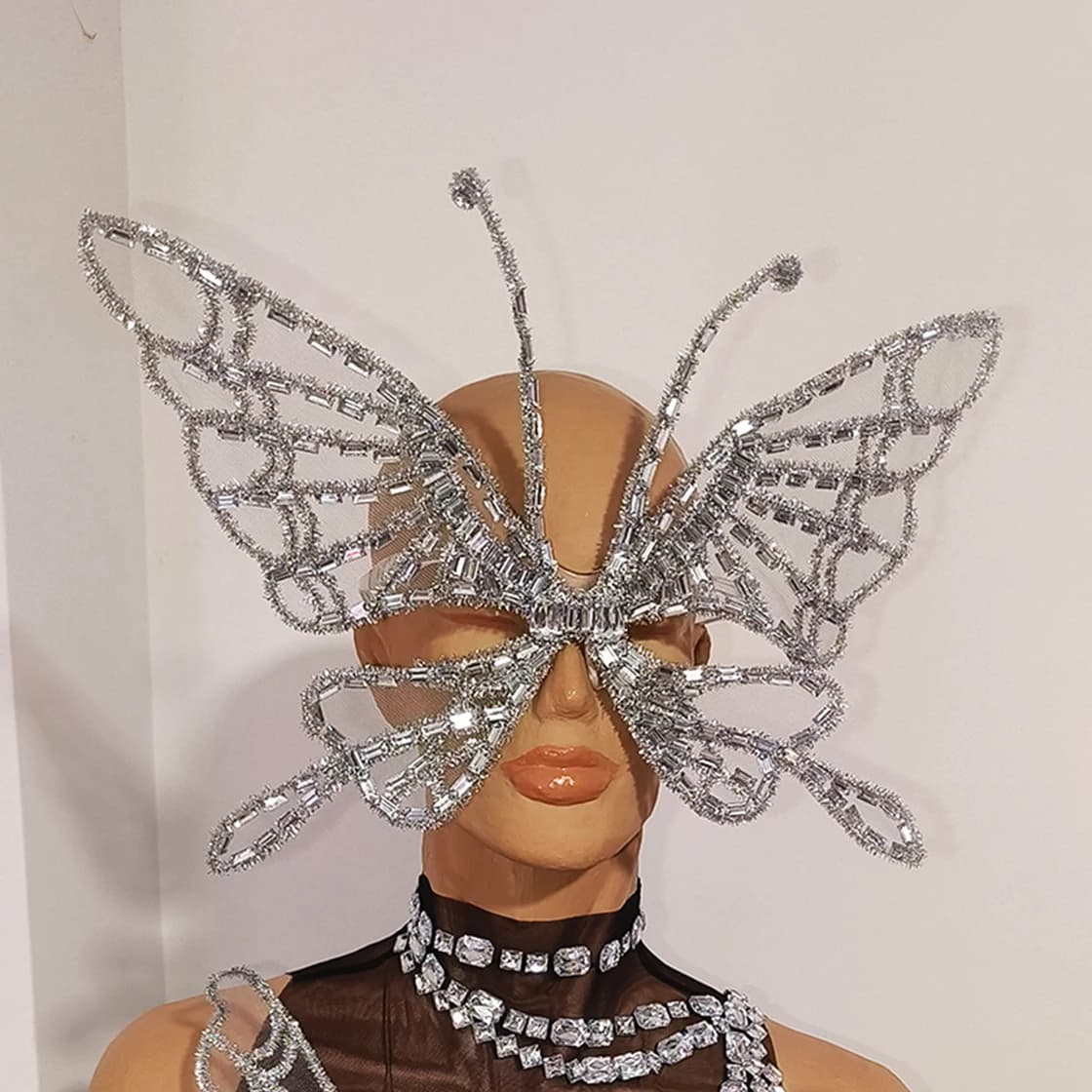 Combinaison Papillon Haut de Gamme pour Festival, Ailes Ornées de Strass, Costume de Scène pour Fête