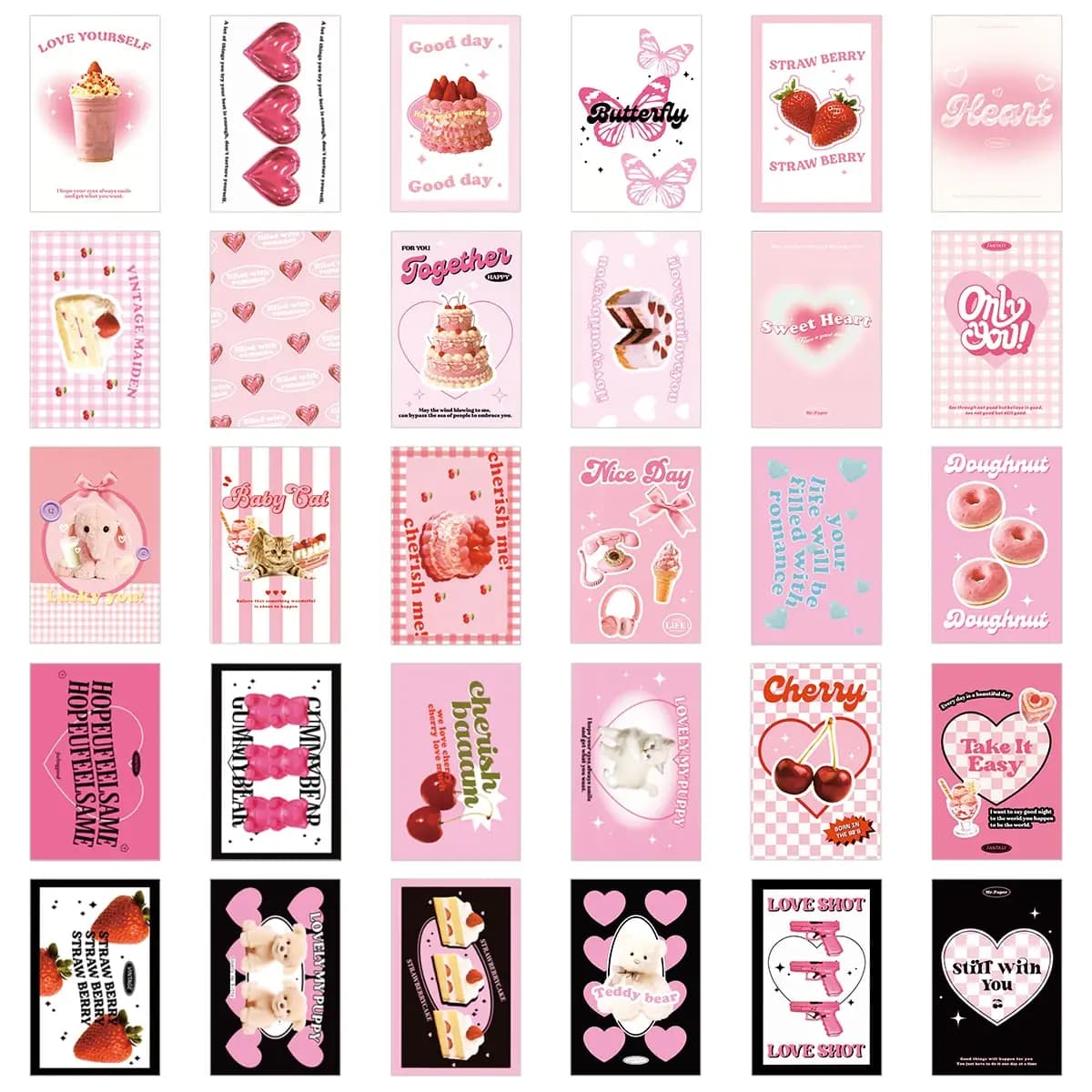 30 pièces décor de pièce, Kit de Collage mural images esthétiques, affiches pour chambre esthétique,