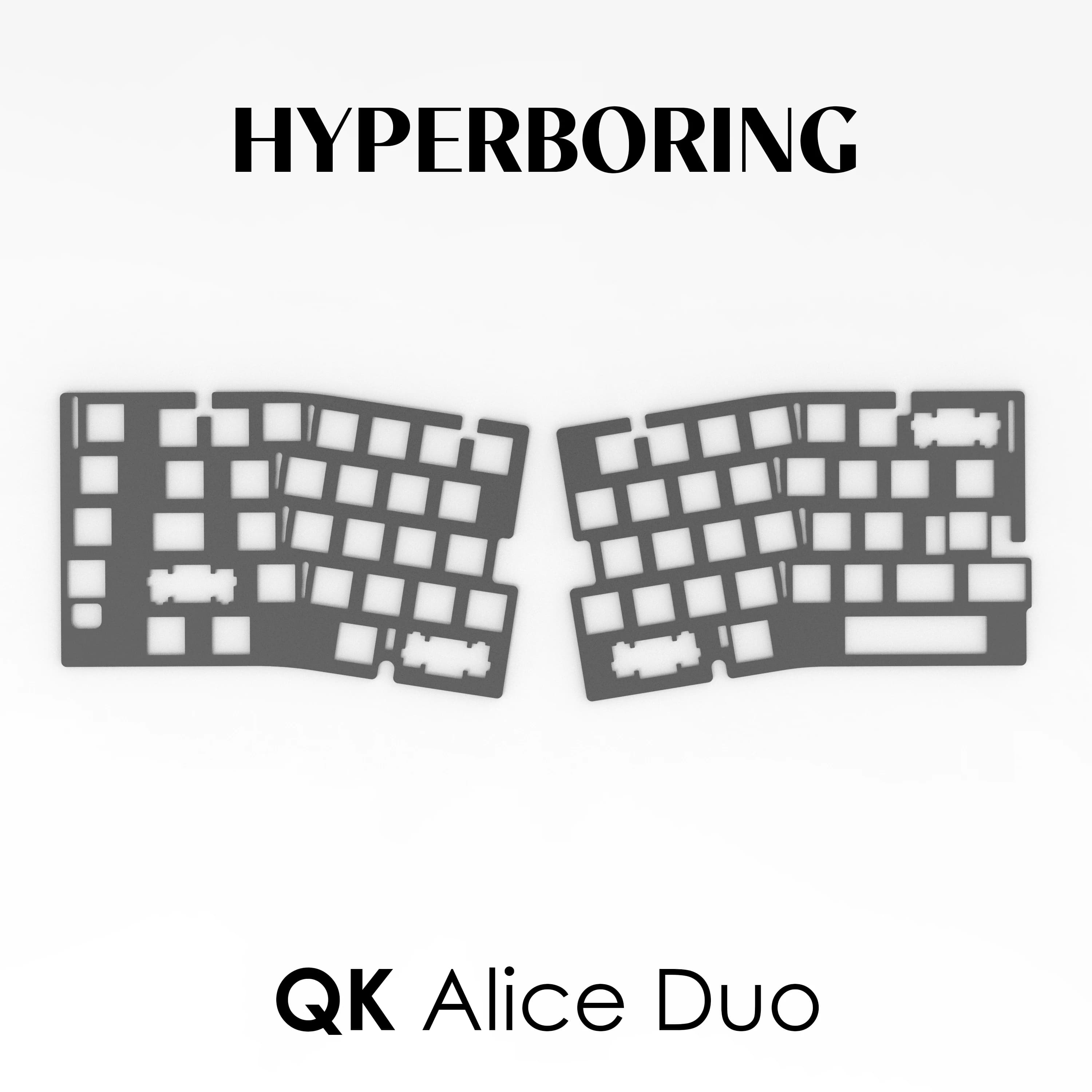 Plaque pour clavier divisé QK Alice Duo PC PP Aluminium (pour montage sur carte PCB et fixation de p