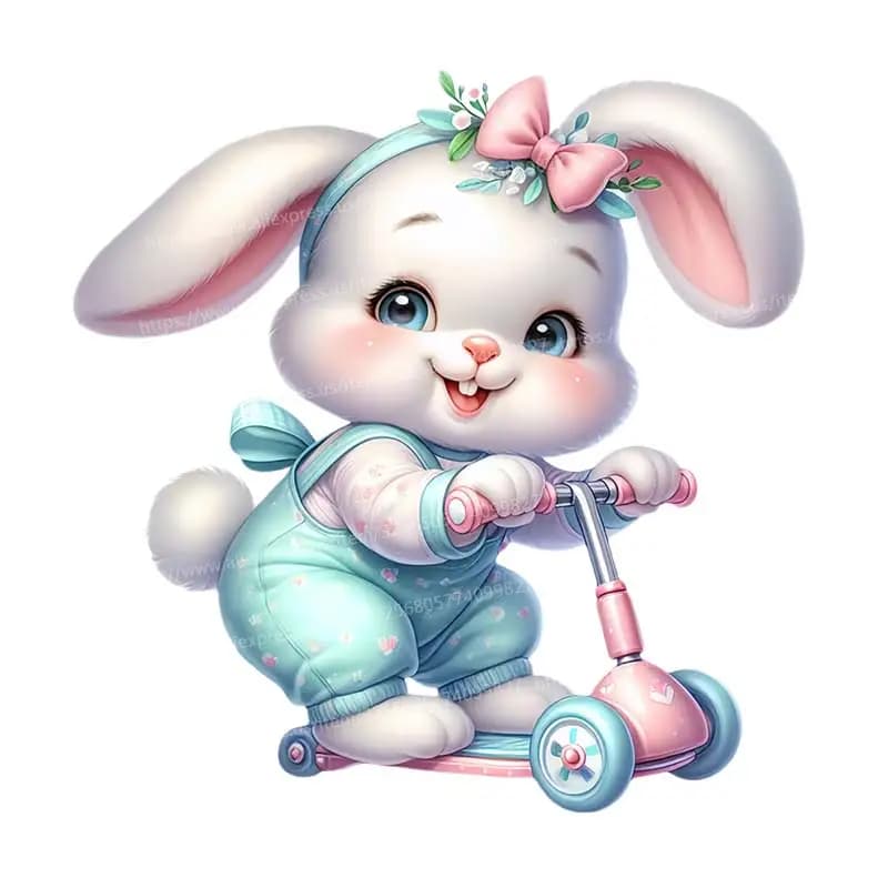 Autocollant Mural en Forme de Lapin de Dessin Animé Mignon, Décoration de Chambre d'Enfant et de Béb