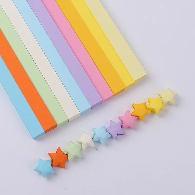 Bandes de papier étoiles Origami, 540 feuilles, 27 couleurs, papier pliant coloré Double face, étoil
