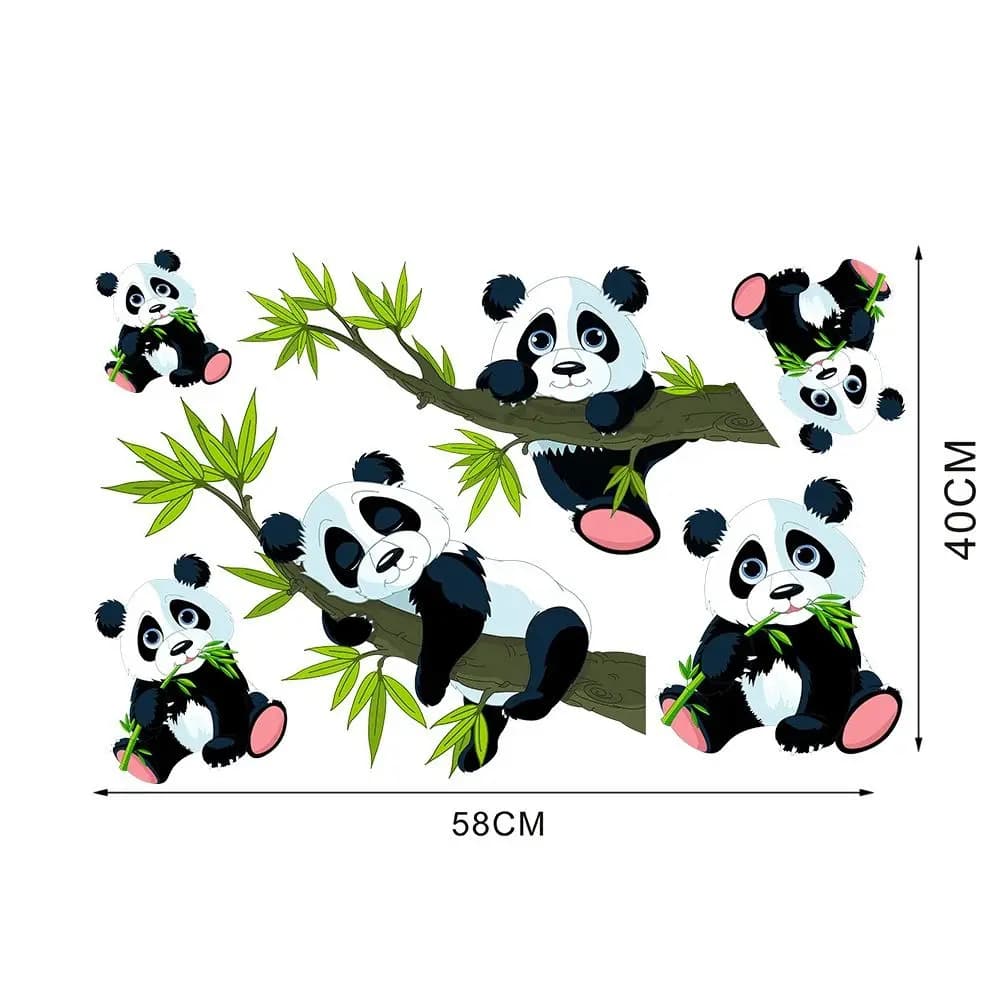 Autocollant Mural Panda en bambou, fournitures de Festival, sparadrap muraux imperméables en PVC, pa