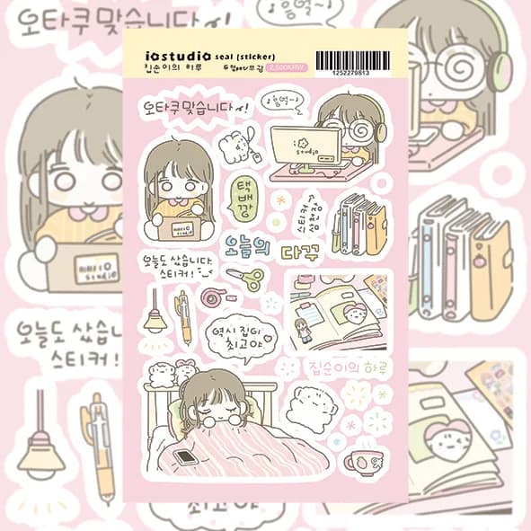 Autocollants de fille de dessin animé coréen mignon, autocollants de personnages doux Kawaii, compte