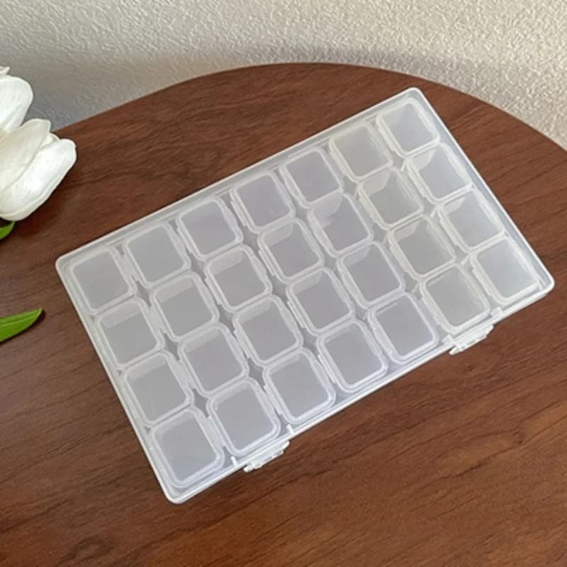 Boîte de rangement pour outils de Nail Art, couleurs transparentes et mélangées, organisateurs de co
