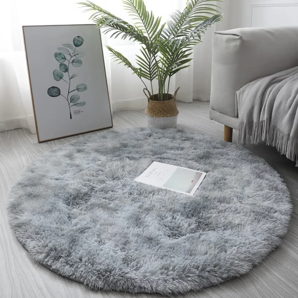 Tapis rond rose 40/60cm, pour salon, chambre à coucher, sol moelleux, Anti-ambiance, décoration de c