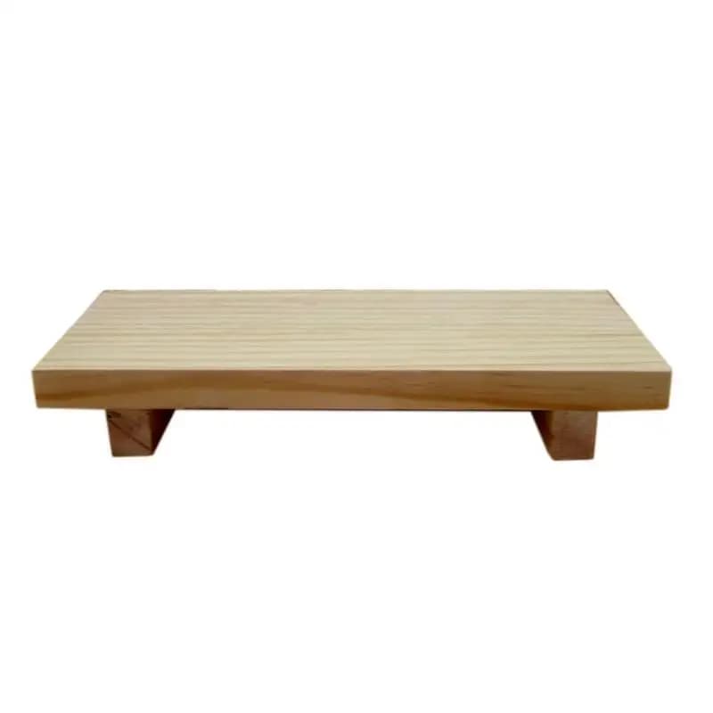 Plateau en bois sur piétement, plateau de salle de bain en bois massif pour savon et bougies parfumé
