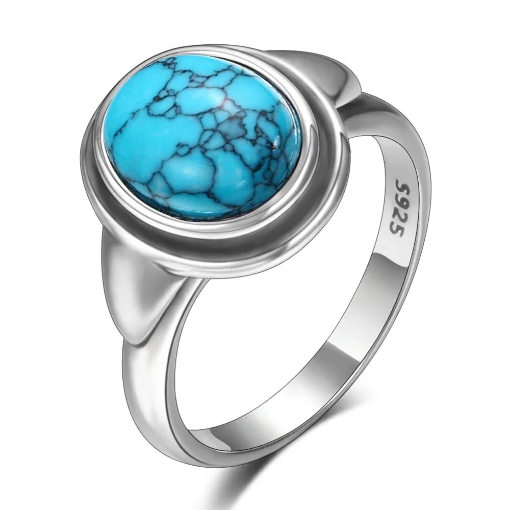 Breloques en argent turquoise pour femmes, alliances, bijoux pour filles, fête des femmes, cadeau d'