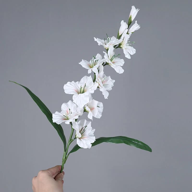 Fleurs artificielles soie Double feuilles épée orchidées branche centre commercial décoration Simula