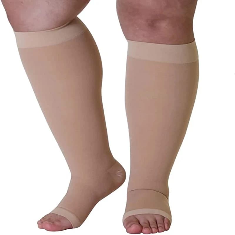 Bas de Compression grande taille pour hommes, une paire, 2XL/3XL/4XL/5XL, pour course à pied, Sport