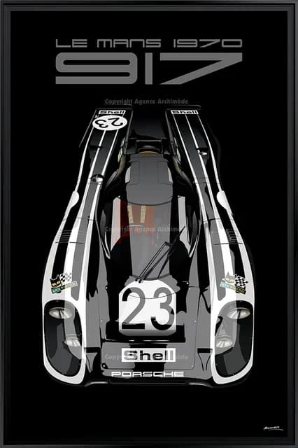 Art mural Pop moderne Le Mans 24 heures 1971 917K Martini Racing Team voitures HD toile affiche impr