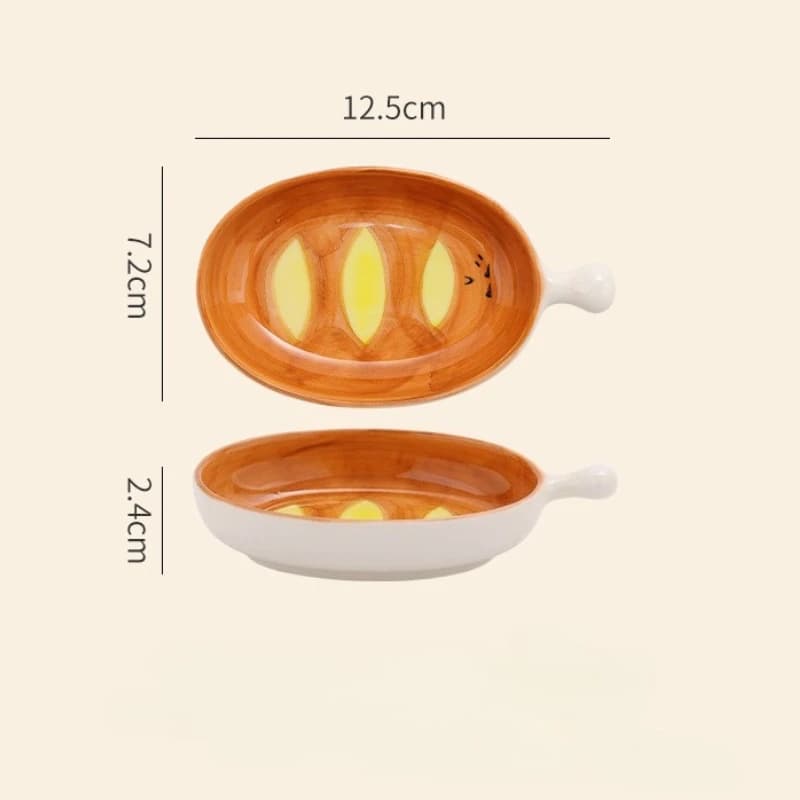 Plat en céramique créatif en forme de pain, petites soucoupes à tremper, collations, Sauce chaude, a