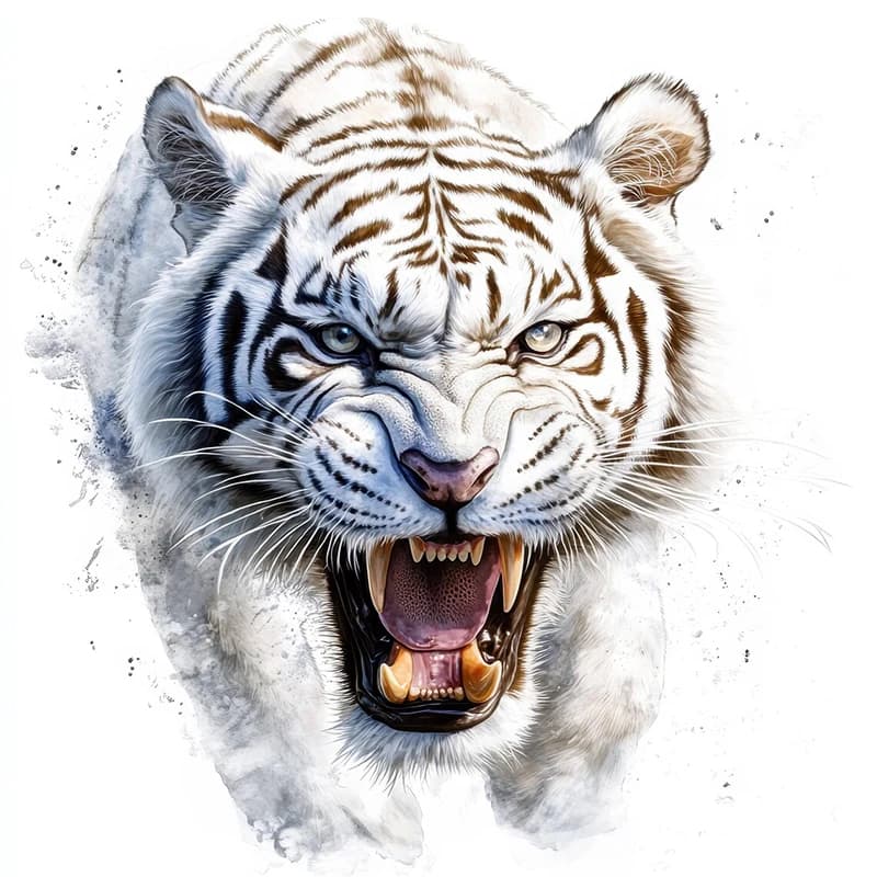 MT852 # Autocollants de tigre blanc sauvage, décoration pour salon, mur, chambre à coucher, toilet