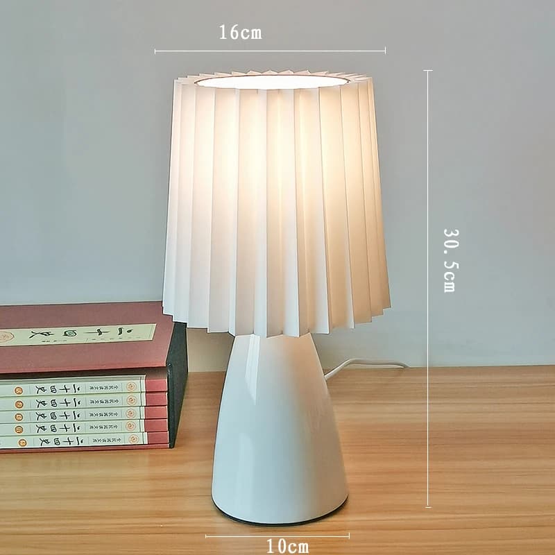 Milkshake-Lampe de Table de oral et LED Plissée en Céramique, Luminaire Décoratif d'NikIdéal pour un