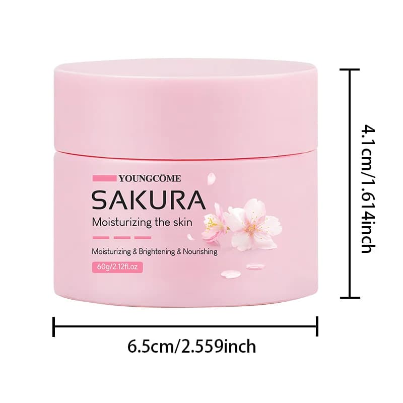 Crème à l'essence Sakura, hydratant pour le visage aux fleurs de cerisier pour peaux sèches et rugue