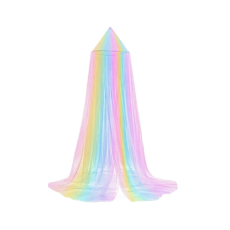 Canopée de lit arc-en-ciel en polyester, moustiquaire, rideaux de lit de princesse à suspendre au pl