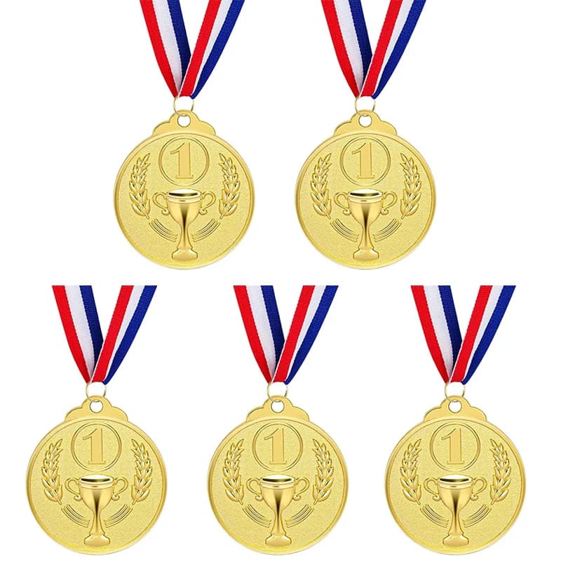 5 pièces médailles gagnantes doré argent Bronze prix 1er 2ème 3ème prix pour les compétitions école 