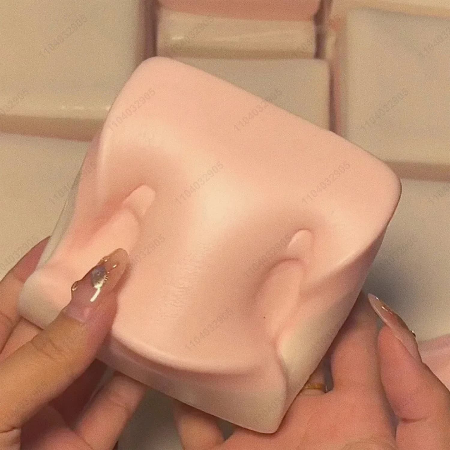 Gâteau de riz souple double face rose à remontée lente, anti-stress, pour la relaxation des mains, c