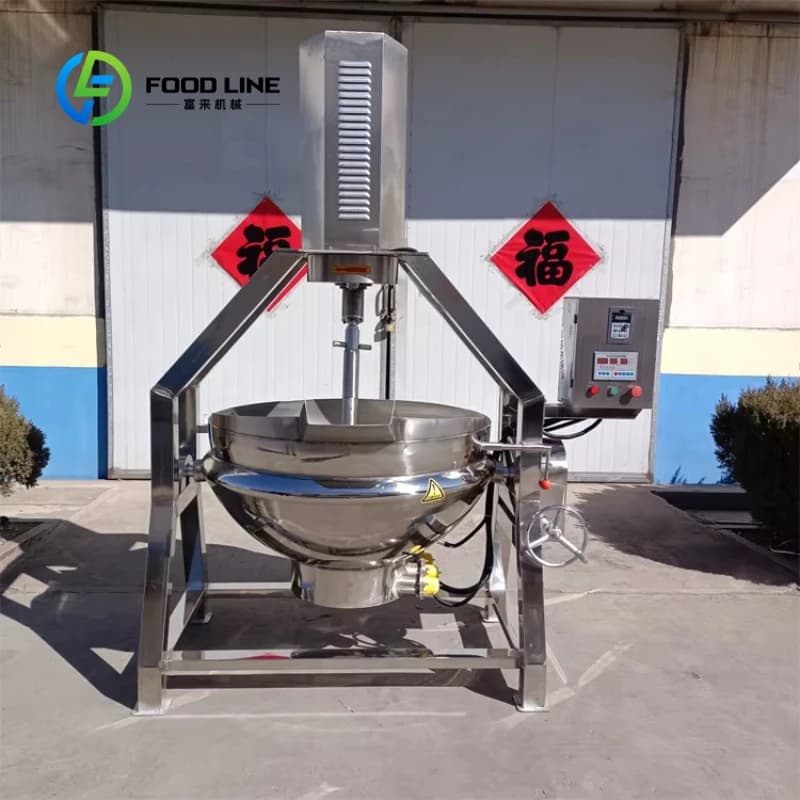 Marmite de fusion de sucre électrique personnalisée de 100 L, à agitation et inclinaison, pour la di