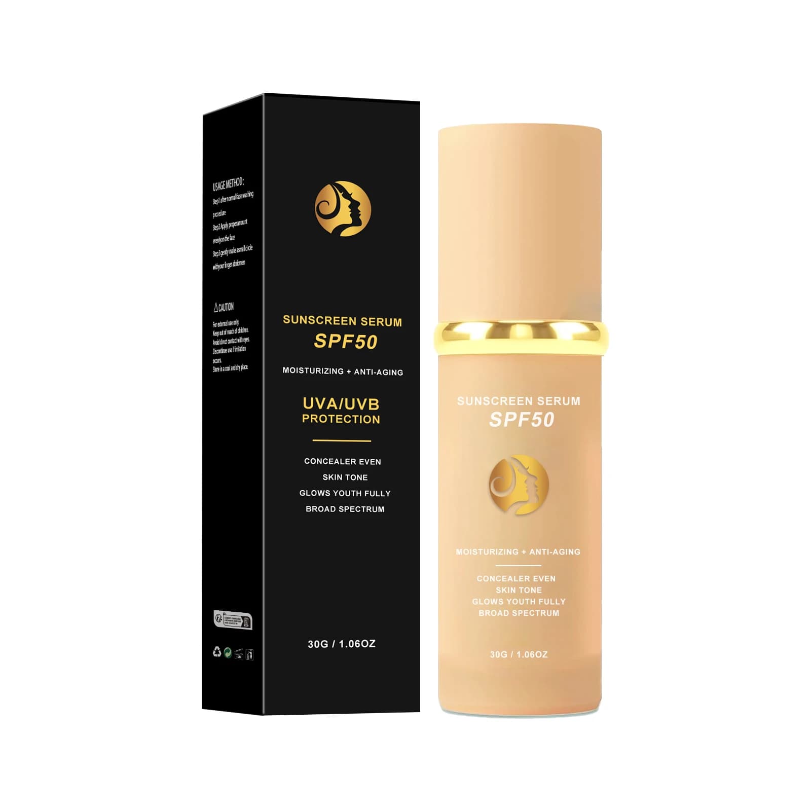 Fond de teint liquide de protection solaire 30g, imperméable, résistant à la sueur, au revoir au sec