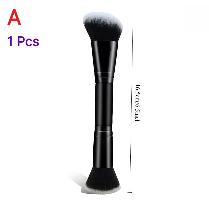 Pinceau de maquillage double tête pour fond de teint, pinceau pour fard à joues, outil de beauté à p