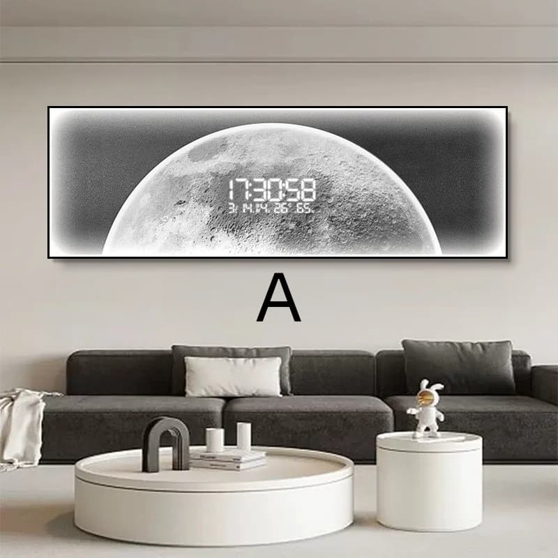 Tableau lumineux LED haut de gamme Lunar Planet, horloge électronique murale, décoration de salon, l