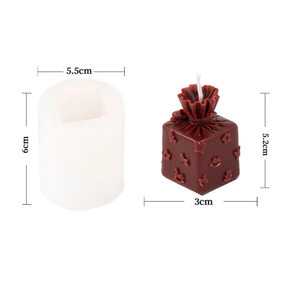 Moule en silicone pour bougie parfumée, boîte cadeau de Noël DIY, décoration de fondant, fabrication