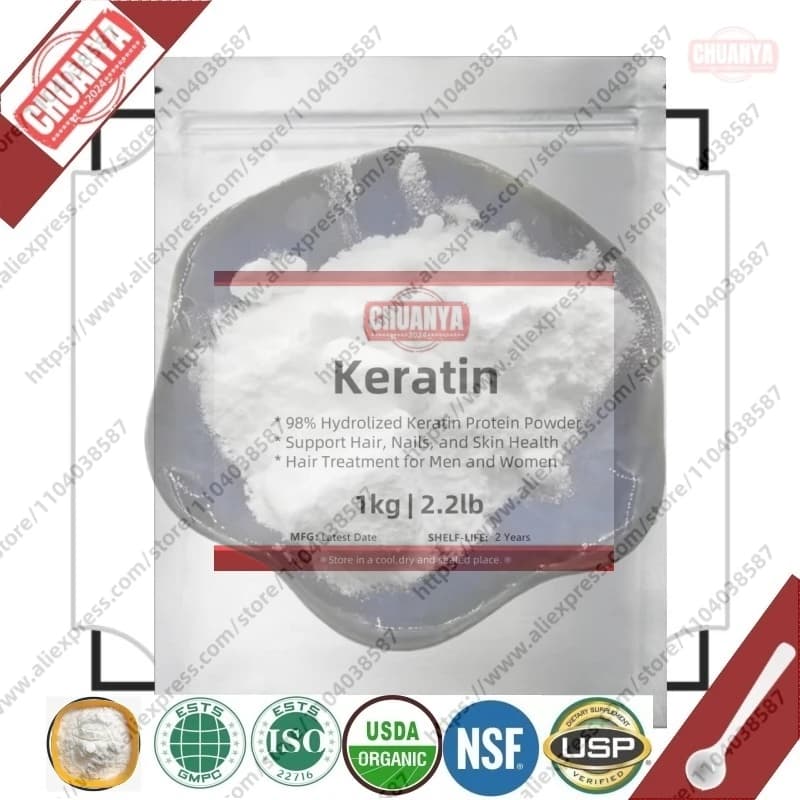 Poudre de kératine personnalisée à 98 % pour AliExpress Global, emballée en sachets en aluminium pou