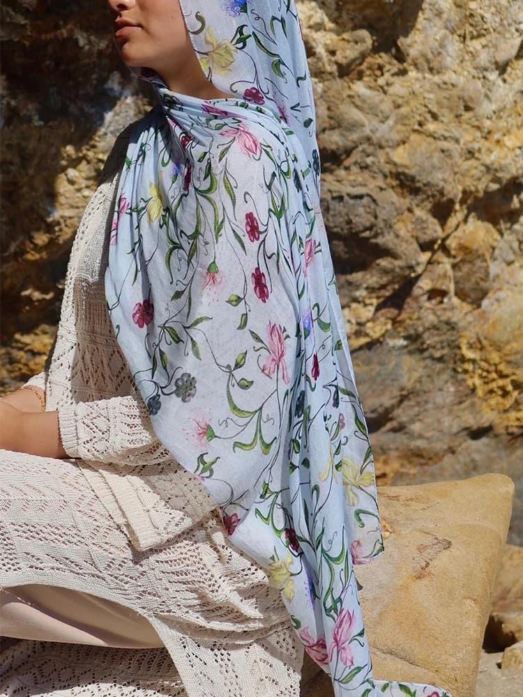 1 pièces Ramadan Hijab pour femmes imprimé léopard bohème aquarelle doux musulman Hijabs Floral resp