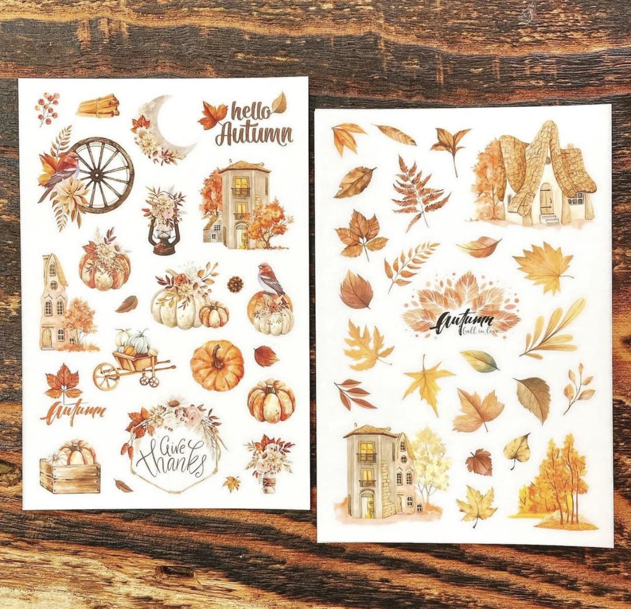 Feuille d'autocollants décoratifs pour bricolage, journal intime, Liberty, histoire d'automne minuit