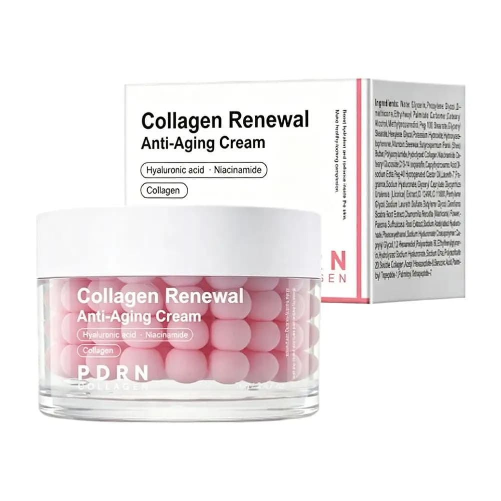 Crème Visage Rénovatrice au Bio-Collagène, Hydratant en Gelée aux Peptides PDRN et Niacinamide avec 