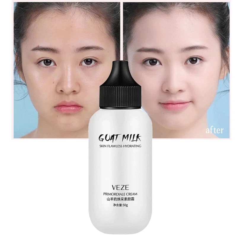 Crème de fond de teint professionnelle pour le visage paresseux, lait de chèvre, revitalisant, couve