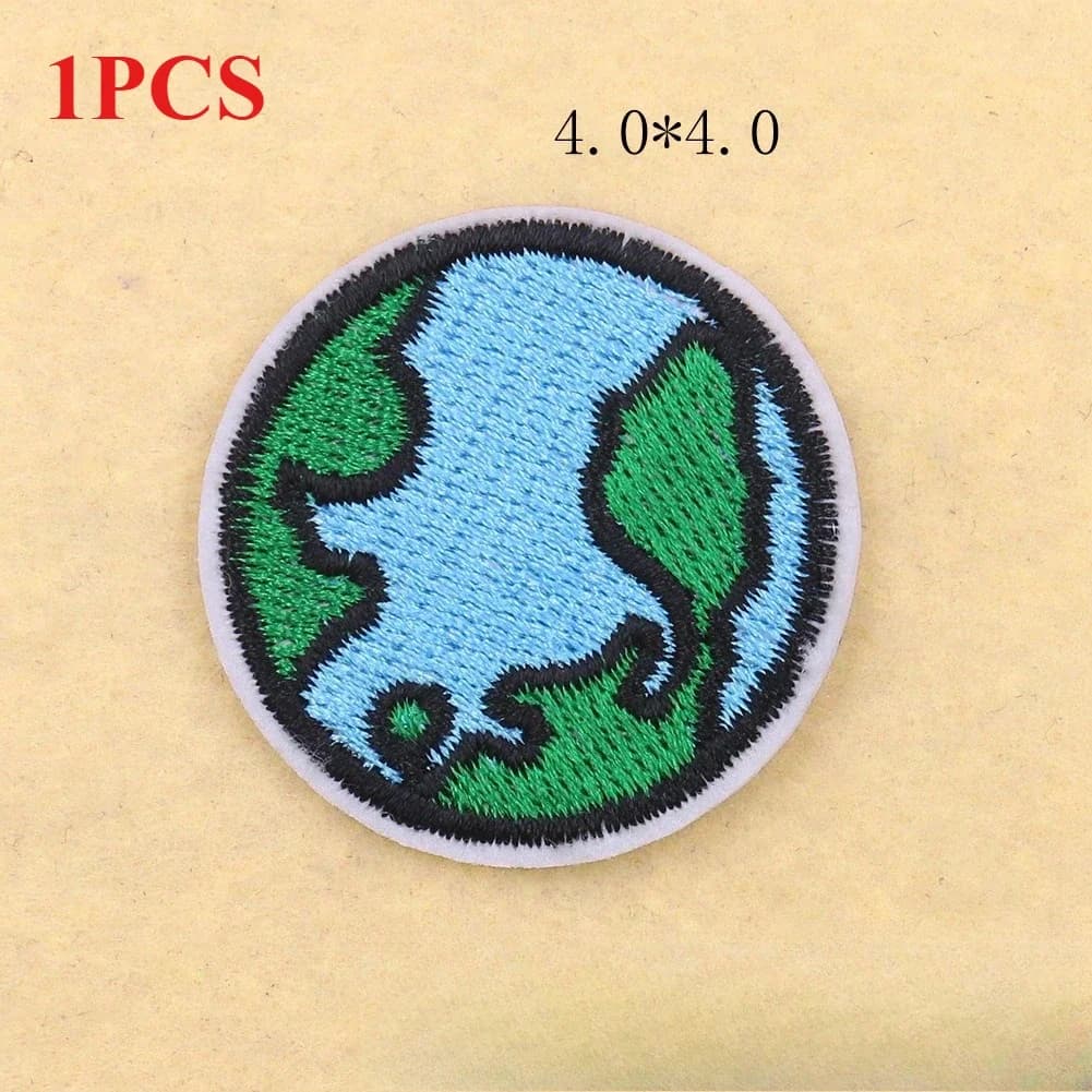 Badge brodé Love Earth, autocollant en tissu avec la lettre LOVE, accessoires vestimentaires adhésif