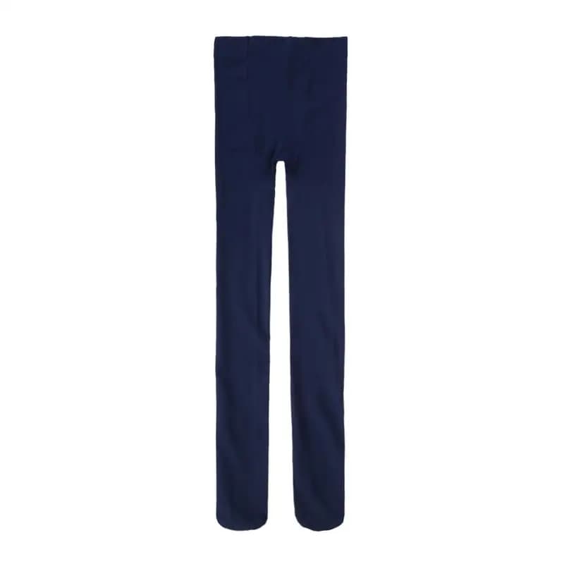 Collants à pieds opaques pour femmes, collants fins, bas, couleurs bonbon, bleu marine