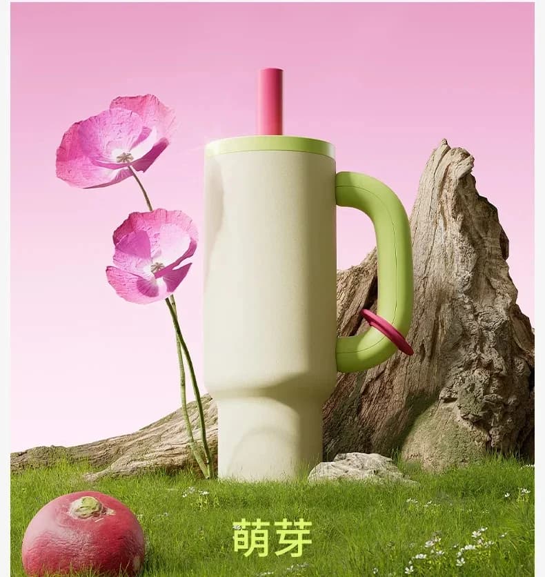 Chakolab Big Mac céramique tasse d'eau Abs personnalisation tasse à vide 1050ml paille intégrée Camp