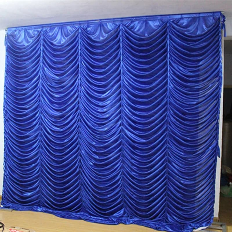 Rideau d'arrière-plan de mariage, draperies de fond de scène, Design ondulé de luxe, rideaux en soie