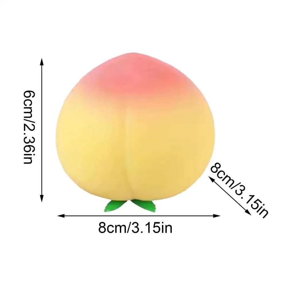 Jouet Squishy Pêche Juteuse Rose et Jaune Anti-Stress à Remontée Lente, Jouets à Presser en Forme de