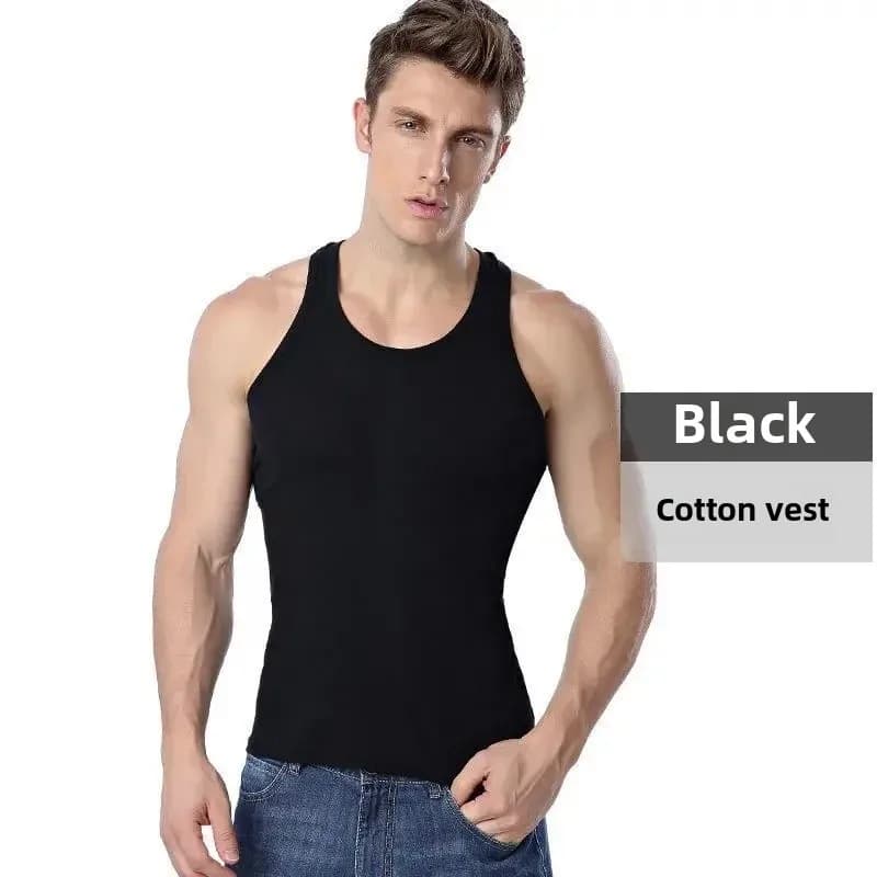 Débardeur Homme Été Couleur Unie, Coupe Ajustée, Élastique, Vêtement de Sport Fitness Amincissant, S
