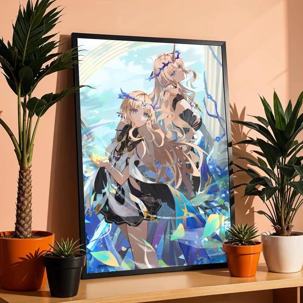 Fleurdelys Wuthering Waves Poster – autocollants muraux artistiques modernes autocollants pour chamb