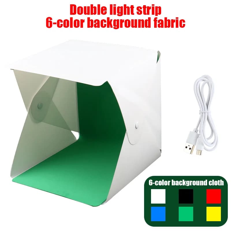 Boîte à lumière pliante Portable photographie LED Photo Studio tente LED Softbox fond Kit USB Mini b