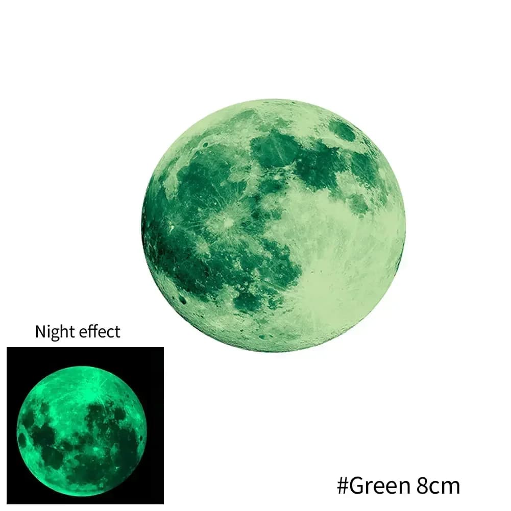 Autocollants muraux lumineux de lune colorée, sparadrap d'art de plafond pour chambre d'enfants, déc