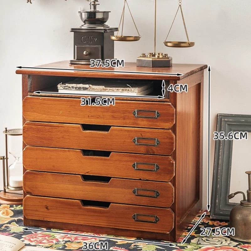 Boîte de rangement à tiroirs en bois, 5 tiroirs, organisateur de bureau Vintage en bois, armoire de