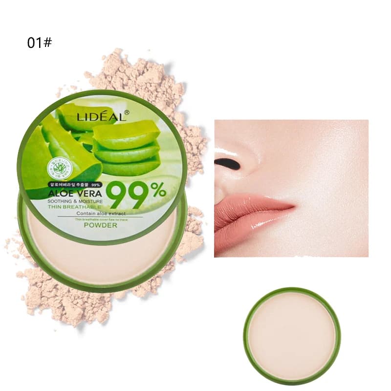 Poudre adoucissante à l'aloe Vera, fond de teint correcteur hydratant imperméable, maquillage fixe,