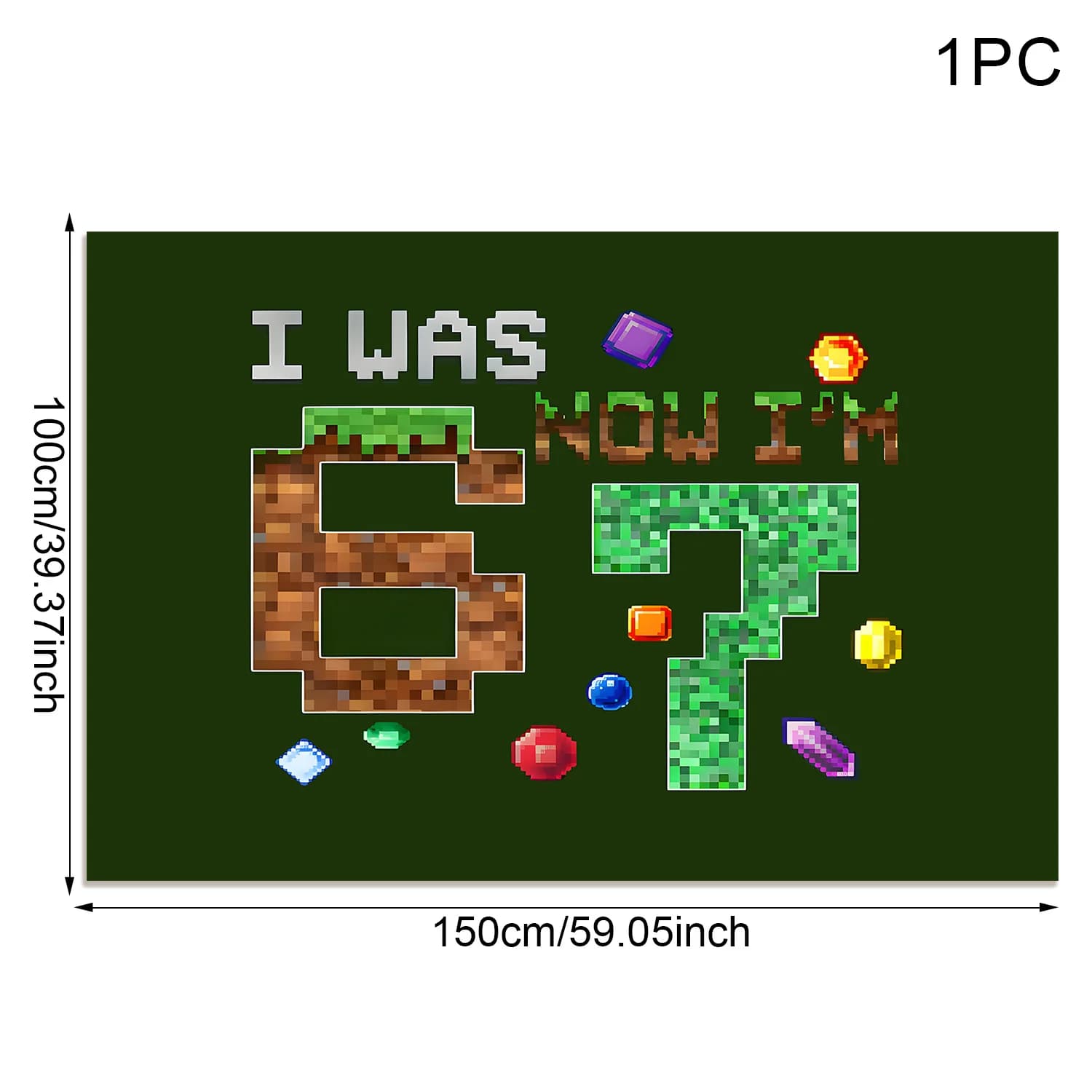 Fond photo pour fête d'anniversaire Pixel Game 67, thème de jeu, décoration d'anniversaire, j'avais 