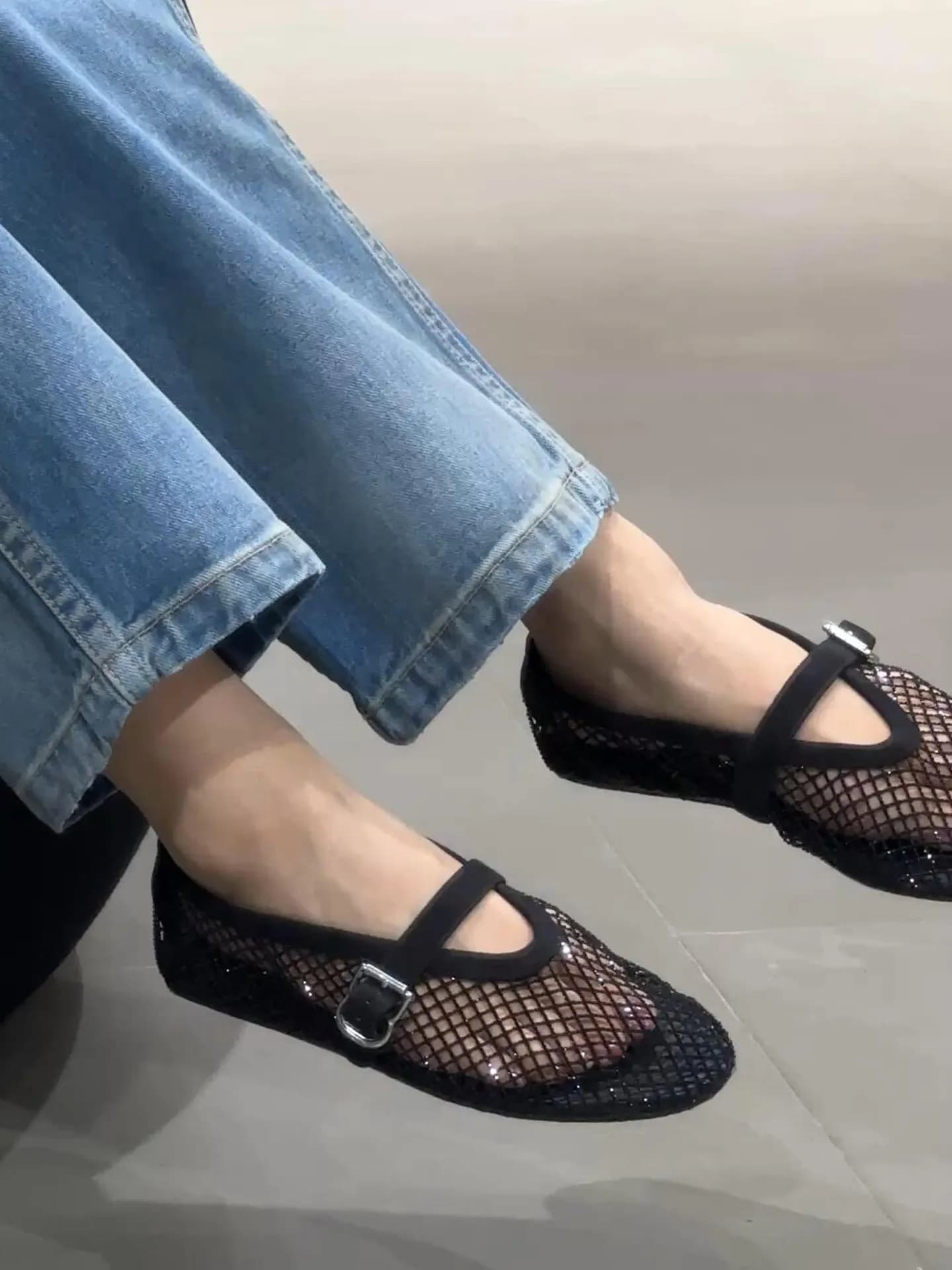 Chaussures plates Mary Jane respirantes pour femmes, sandales d'été élégantes à talon bas, bout rond
