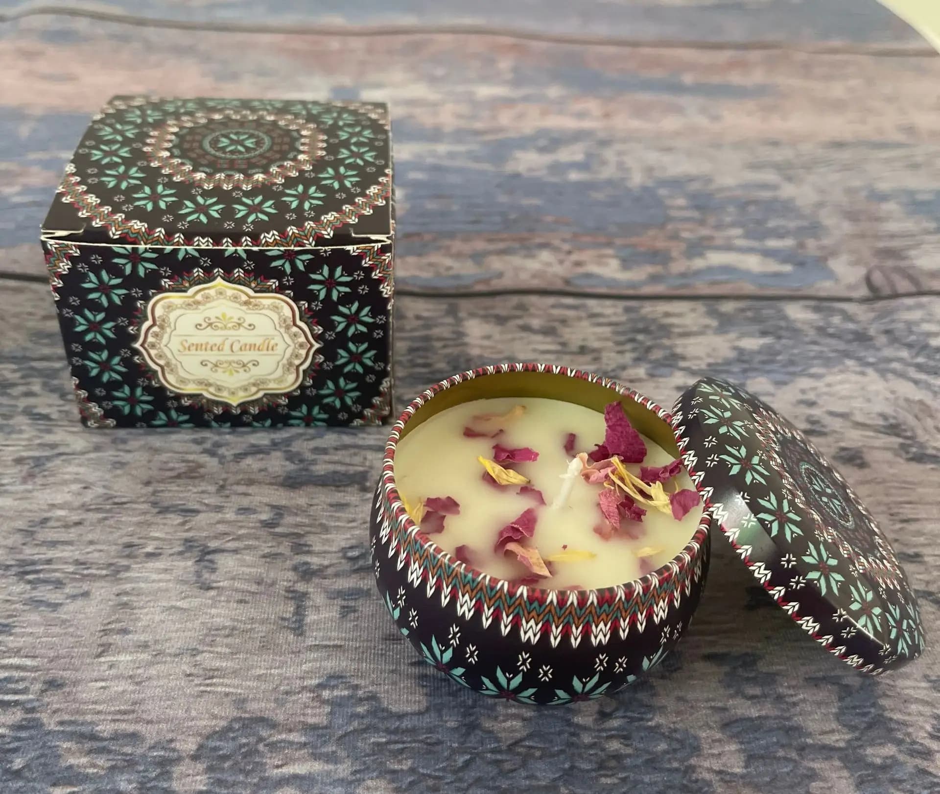 Bougie parfumée à la cire de soja et aux fleurs séchées, cadeau de mariage, cadeau d'anniversaire, p