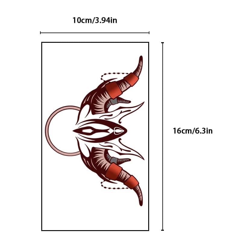 Autocollants de tatouage temporaire pour hommes avec motif tête de taureau sexy pour le bas du ventr