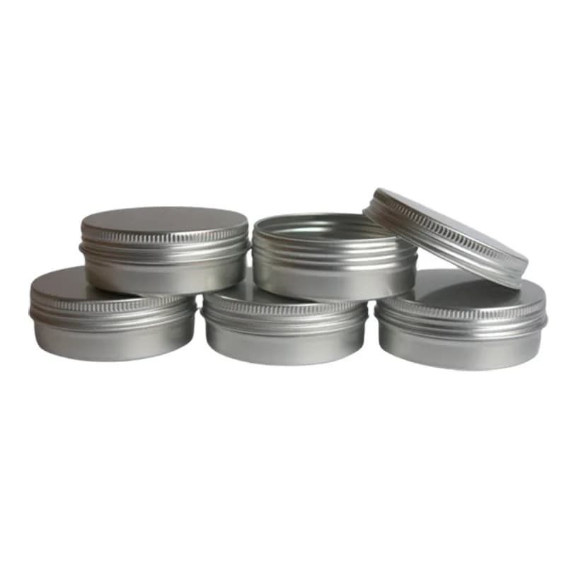 100 pots en aluminium vides de 60g, pots métalliques pour crème, poudre, gel, bouteilles cosmétiques