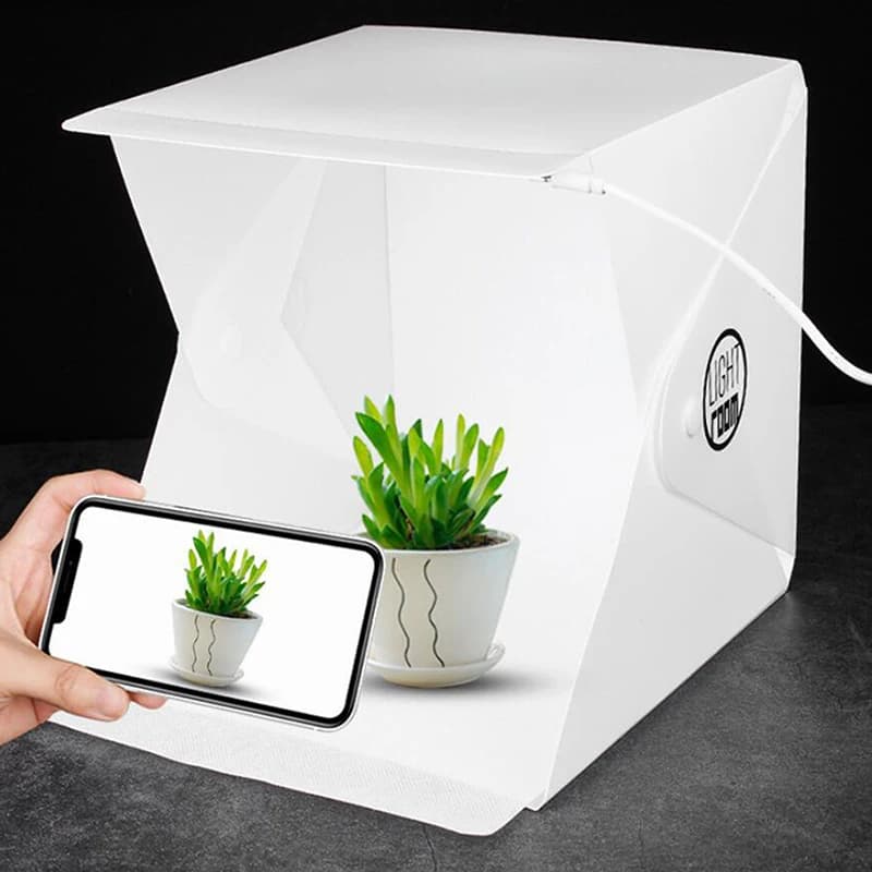Boîte à lumière LED portable pliable 22 cm pour photographie, studio photo, tente lumineuse, fond de