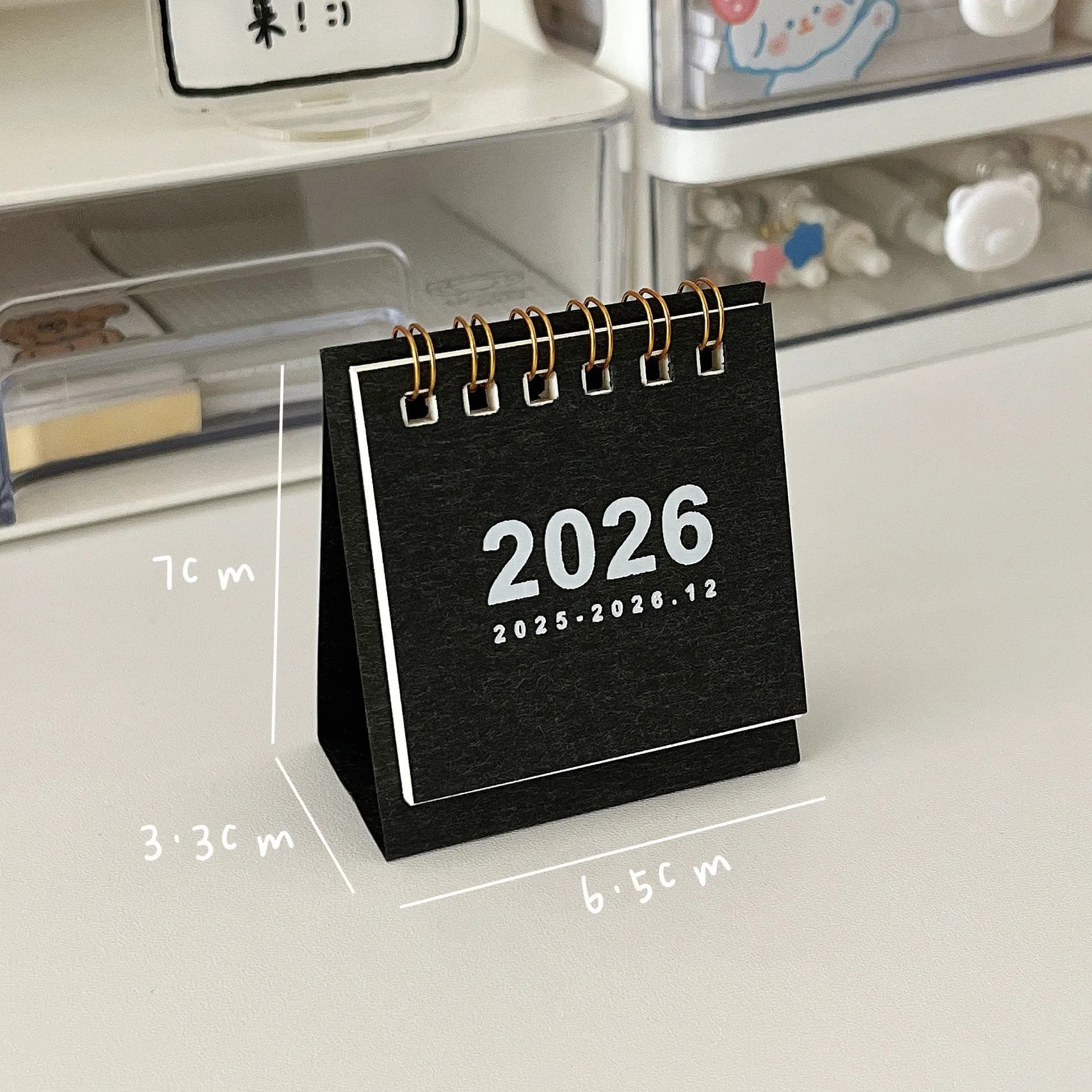 Mini calendrier de bureau Simple 2026 – Calendrier créatif à relié en spirale pour la décoration de 