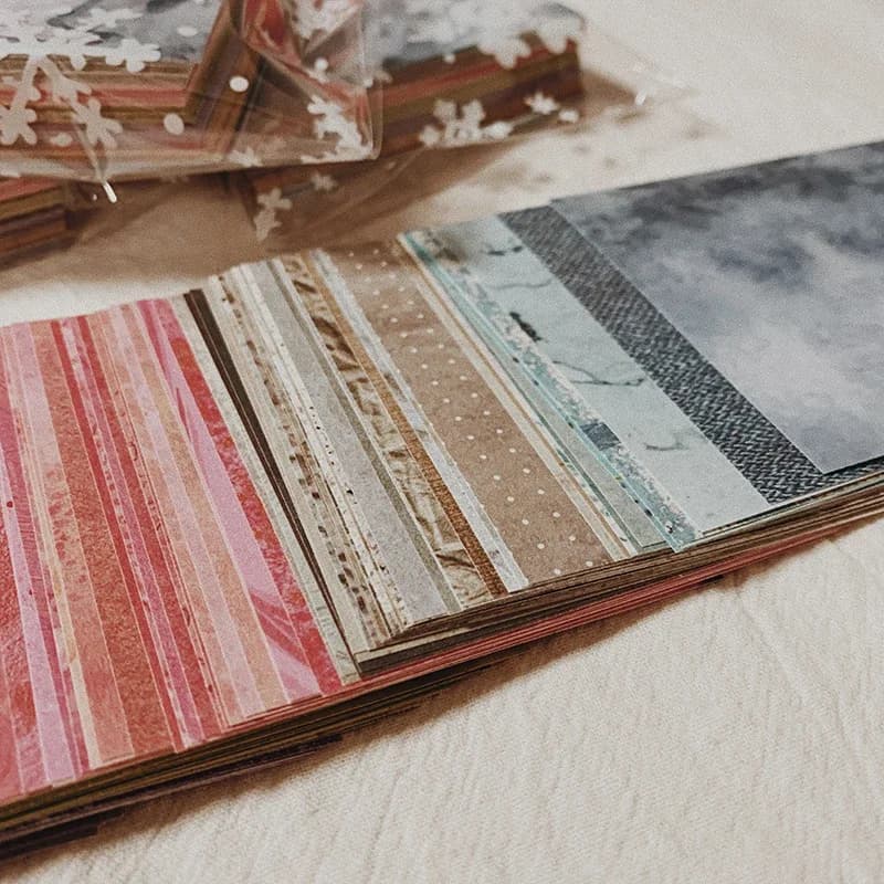 150 pièces arc-en-ciel couleur Texture fond artisanat papier Collage indésirable Journal éphémère Al